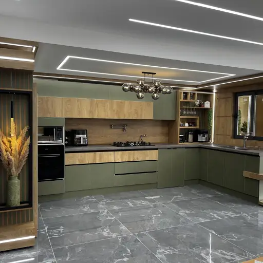 کابینت لوکس سبز رنگ منزل آفای مشهدی