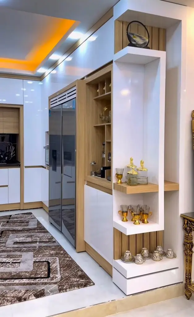 کابینت رنگی هایگلاس MDF اجرا شده توسط دکوراسیون نگاه شیراز مرودشت نقدی و اقساط