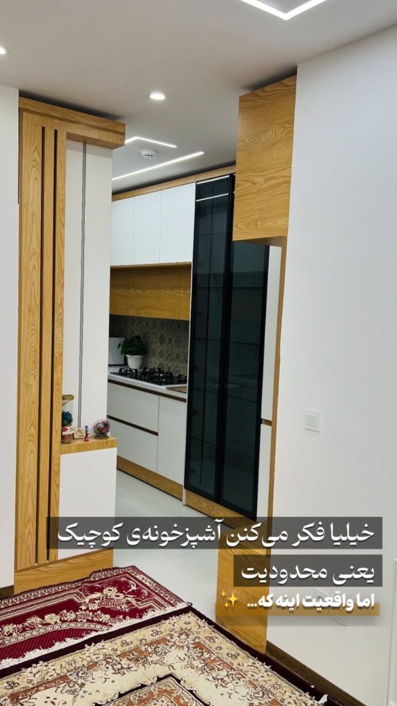 کابینت رنگی هایگلاس MDF اجرا شده توسط دکوراسیون نگاه شیراز مرودشت نقدی و اقساط